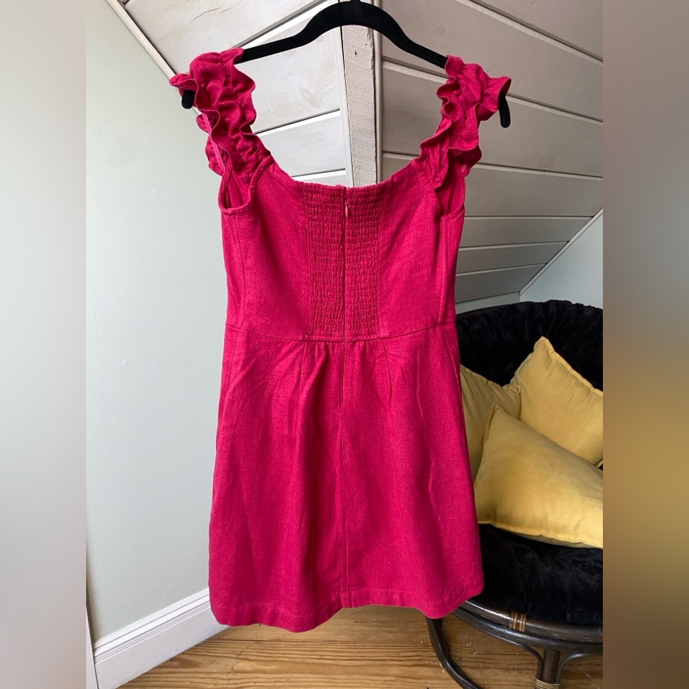 Abercrombie & Fitch Linen Blend Minidress Size S Fuchsia Pink - Picture 4 of 12
